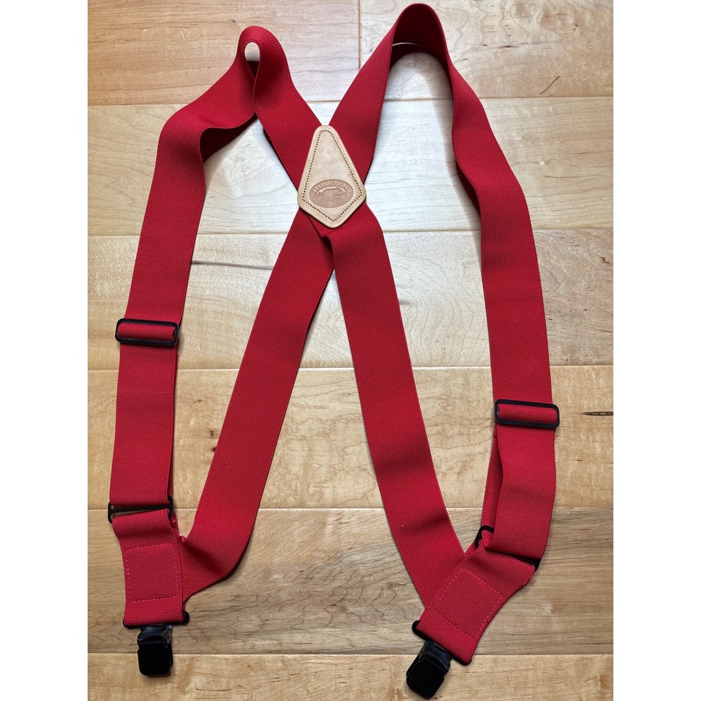 Duluth Trading Company Suspenders Mens OS Red X-Back 2 Inch Wide Work Adjustable